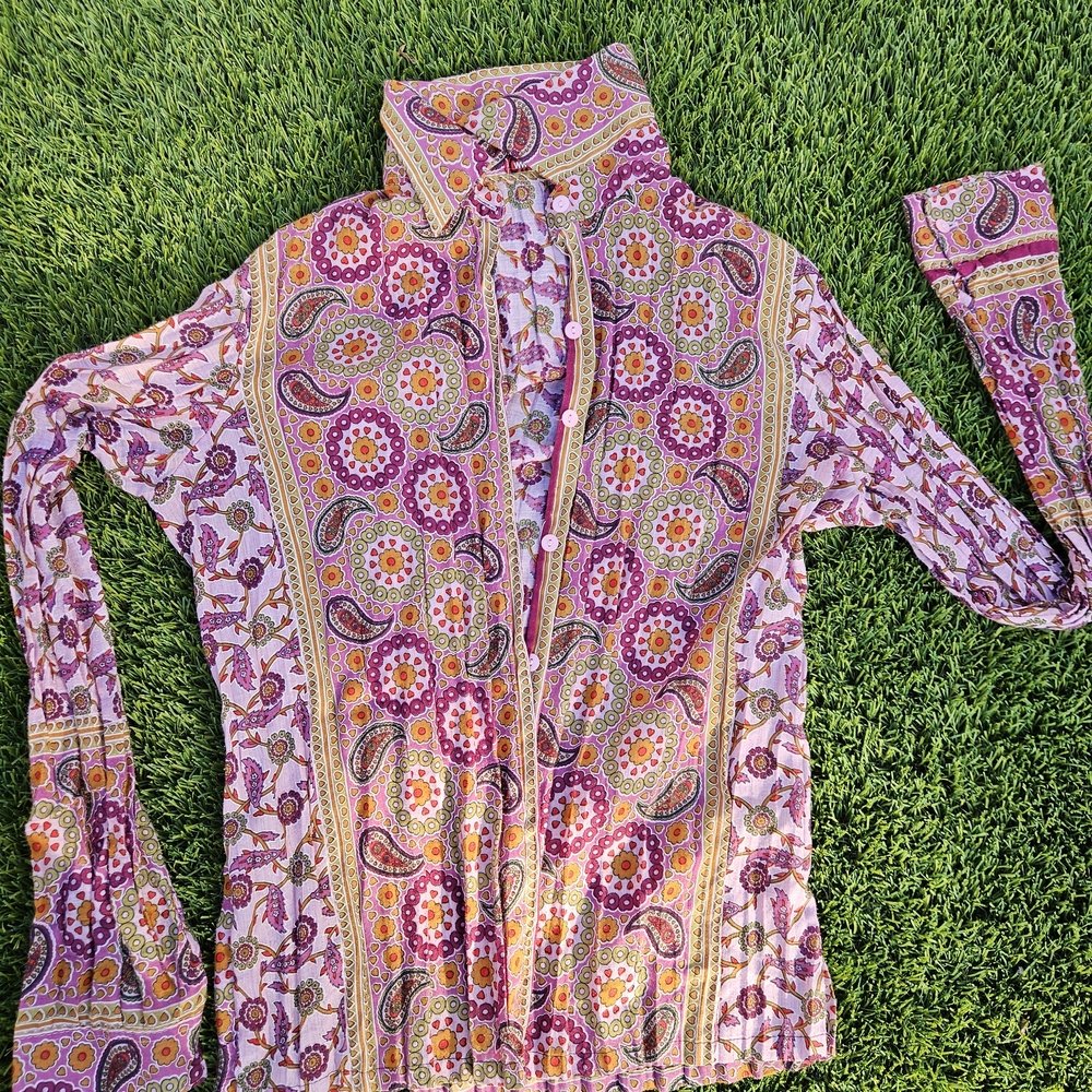 Vintage Multicolor Paisley Blouse